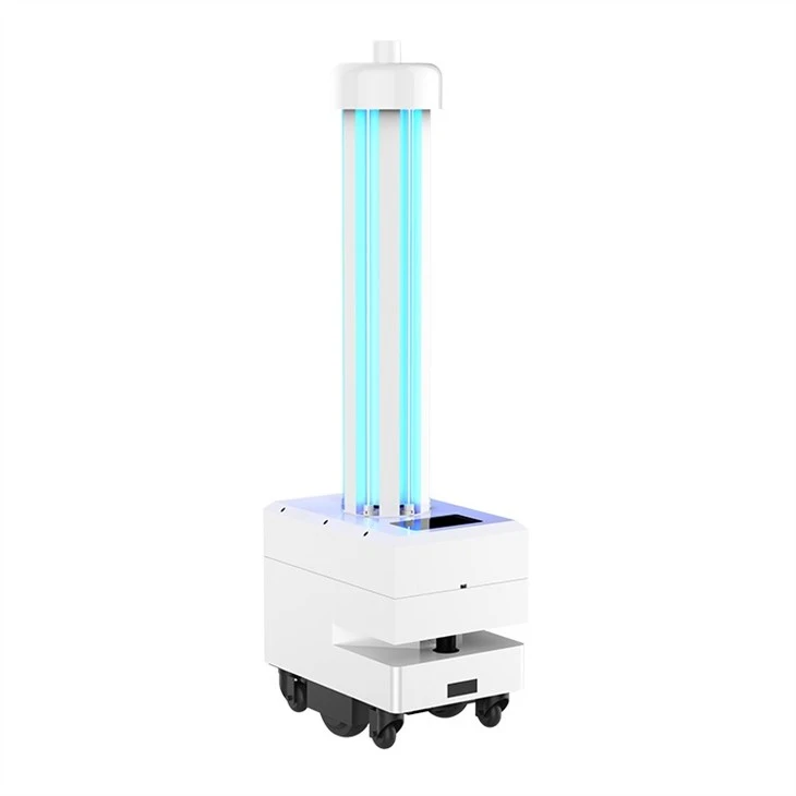 Robô de desinfecção UVC de fundo quadrado